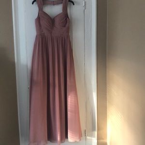 Dusty rose colored bridesmaid dress!